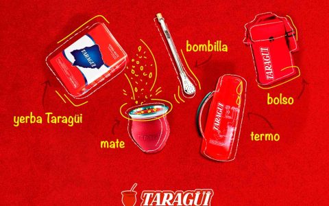 Termo bombilla y yerba mate taragui